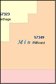 MINER County, SD ZIP Code Map