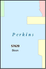 PERKINS County, SD ZIP Code Map