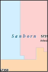 SANBORN County, SD ZIP Code Map