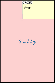 SULLY County, SD ZIP Code Map
