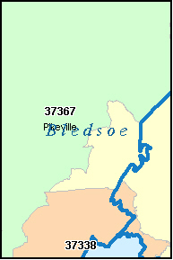 BLEDSOE County, TN ZIP Code Map