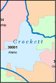 CROCKETT County, TN ZIP Code Map