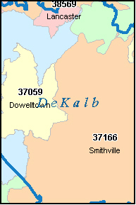 DEKALB County, TN ZIP Code Map
