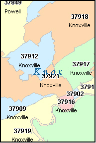 KNOXVILLE Tennessee, TN ZIP Code Map Downloads