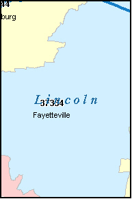 LINCOLN County, TN ZIP Code Map