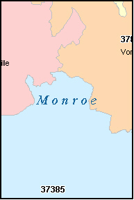 MONROE County, TN ZIP Code Map