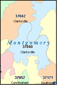 CLARKSVILLE Tennessee, TN ZIP Code Map Downloads