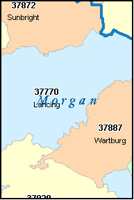 MORGAN County, TN ZIP Code Map