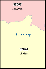 PERRY County, TN ZIP Code Map