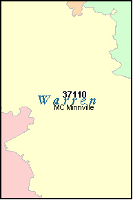 WARREN County, TN ZIP Code Map