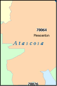 ATASCOSA County, TX ZIP Code Map