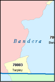 BANDERA County, TX ZIP Code Map