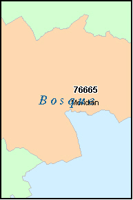 BOSQUE County, TX ZIP Code Map