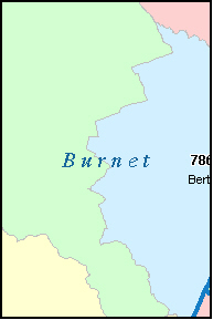 BURNET County, TX ZIP Code Map