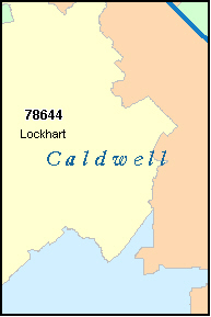 CALDWELL County, TX ZIP Code Map