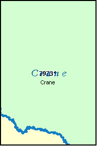 CRANE County, TX ZIP Code Map