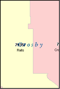 CROSBY County, TX ZIP Code Map