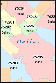 North+dallas+tx+zip+code+map