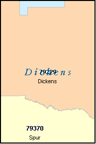 DICKENS County, TX ZIP Code Map