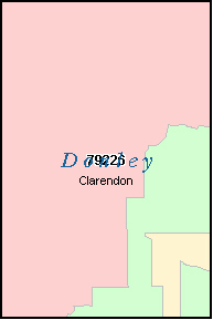 DONLEY County, TX ZIP Code Map