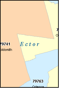 ECTOR County, TX ZIP Code Map