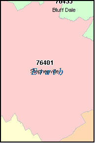 ERATH County, TX ZIP Code Map