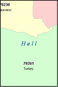 HALL County, TX ZIP Code Map