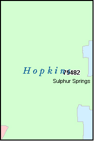 HOPKINS County, TX ZIP Code Map