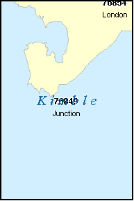 KIMBLE County, TX ZIP Code Map