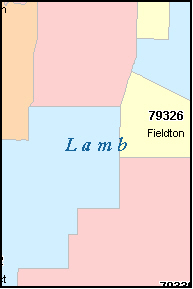 LAMB County, TX ZIP Code Map