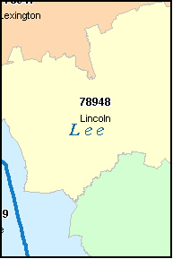 LEE County, TX ZIP Code Map
