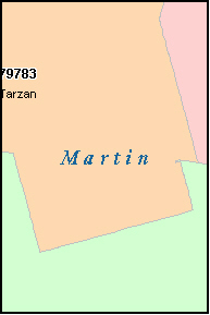 MARTIN County, TX ZIP Code Map