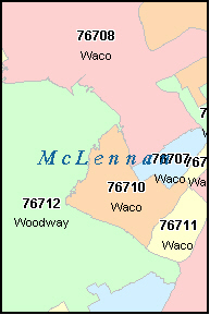 Waco Texas Zip Codes Maps