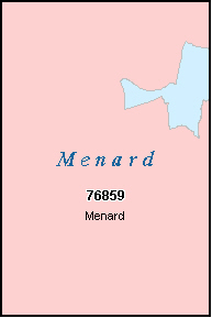 MENARD County, TX ZIP Code Map