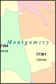 Our CONROE, TX ZIP code map is