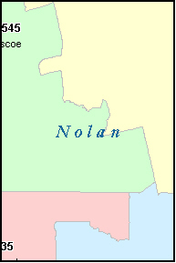 NOLAN County, TX ZIP Code Map