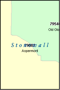 STONEWALL County, TX ZIP Code Map