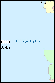 UVALDE County, TX ZIP Code Map