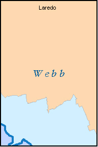 WEBB County, TX ZIP Code Map