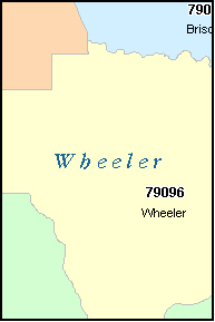 WHEELER County, TX ZIP Code Map