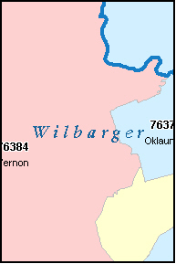 WILBARGER County, TX ZIP Code Map