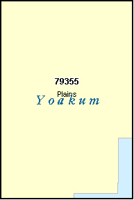 YOAKUM County, TX ZIP Code Map