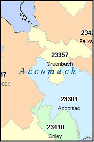 ACCOMACK County, VA ZIP Code Map