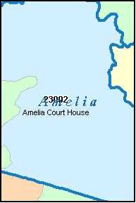 AMELIA County, VA ZIP Code Map