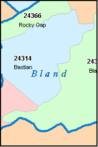 BLAND County, VA ZIP Code Map