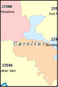 CAROLINE County, VA ZIP Code Map