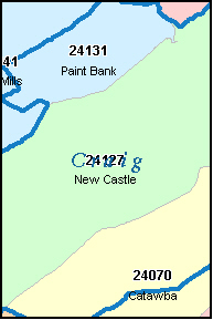 CRAIG County, VA ZIP Code Map