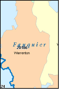 FAUQUIER County, VA ZIP Code Map