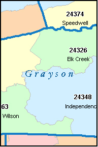 GRAYSON County, VA ZIP Code Map