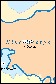 KING GEORGE County, VA ZIP Code Map